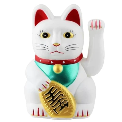 Image of Freak Scene Lucky cat Maneki Neko Waving 13 white