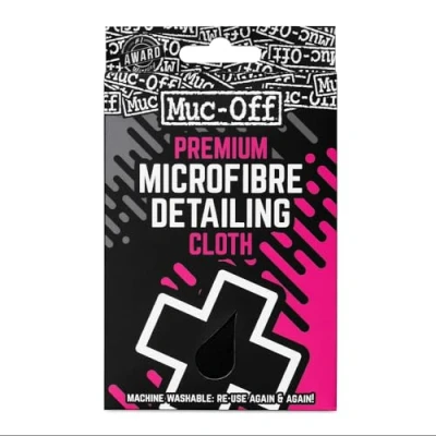 Image of Muc Off Microfibre Detailing Cloth Compact Cleaning for Bicycle and Motorcycle Care Polishing Helmets, Visors Goggles, Black
