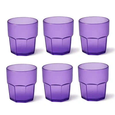 Image of omada Design 6 Glasses of 10,55 OZ for Your Long Drink, 3,54 inch high, shatterproof, Octagonal Stackable and Dishwasher Safe, Unglassy Line
