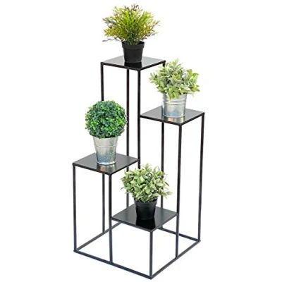 Image of DanDiBo Flower Stairs Metal Black 82 cm Plant Stand 435 Column Modern Stool