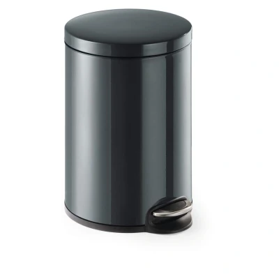 Image of Durable Pedal Bin Metal Round 20 Litre Capacity Silent Closing Lid Ideal for Offices, Warehouse, Bathrooms, etc.