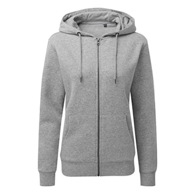 Image of Asquith &amp; Fox Women&#039;s Zip Through Organic Hoodie Grey Large
