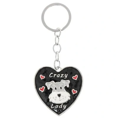 Image of Joe Davies Equilibrium Pampered Pooch Love Heart Keyring Crazy Dog Lady Schnauzer Design