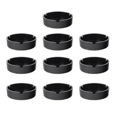 Image of Utopia 001 Melamine Ashtrays, Black, Pack of 10