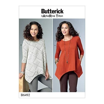Image of Butterick Patterns 6492 ZZ,Misses Tunic,Sizes LRG XXL, Tissue, Multi Colour, 17 x 0.5 22 cm