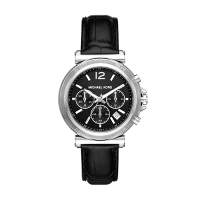 Image of Michael Kors Women&#039;s Analog Quartz Watch with Leather Strap MK7499