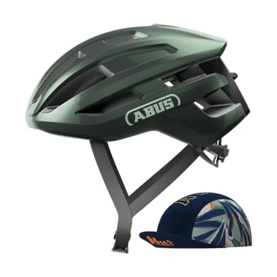 Image of ABUS PowerDome ACE road bike helmet with Race Cap lightweight clever ventilation system Made in Italy for men and women grey, size S