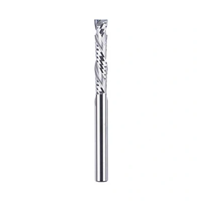 Image of SpeTool Router Bits 8 mm Shank Spiral Bit Up Down Cut Compression CNC 45 Cutting Length Extra Long 100 Total Solid Carbide End Mill for Wood Carving Cutter