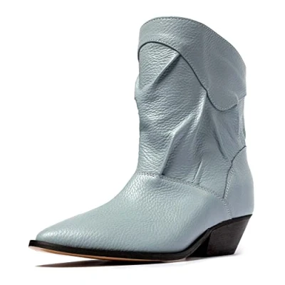 Image of L37 HANDMADE SHOES Women&#039;s 2u Western Boot, Blue, 3.5 UK