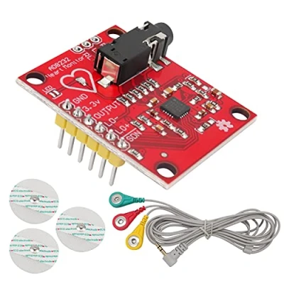 Image of ICQUANZX ECG Module AD8232 Measurement Pulse Heart Rate Sensor Kit Monitoring for Arduino with Dupont Cable