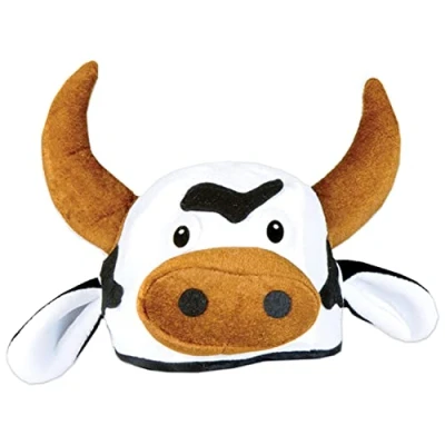Image of Beistle 60791 Plush Cow Head Hat