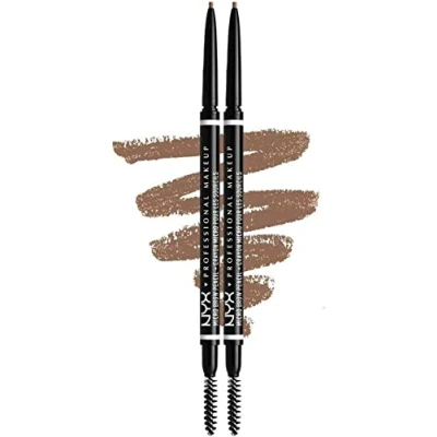 Image of NYX Professional Makeup Micro Brow Pencil, Dual Ended with Mechanical Pencil and Spoolie Brush, Pack of 2, Shade: Taupe