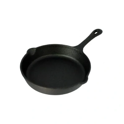 Image of Buckingham Pre Seasoned Cast Iron Frying Pan/Skillet 20 cm for Healthy Cooking, Black