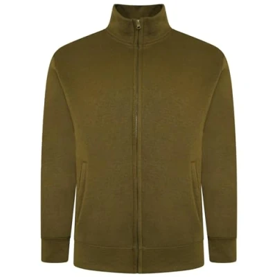 Image of Forge Mens Full Zip Sweatshirt Plus Size Cardigans Long Sleeve Sweater for Big and Tall Men, Khaki Colour, 4XL