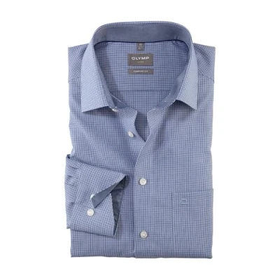 Image of Olymp Luxor Shirt Check Comfort Fit Blue size 43