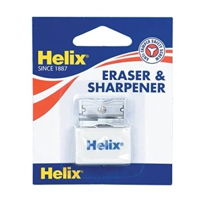 Image of Helix Single Hole Sharpener and Eraser Set, Silver