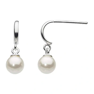 Image of Dew Sterling Silver Synthetic Pearl Drop Earrings 38006SFP024