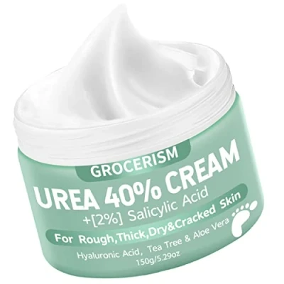 Image of Urea Foot Cream 40 Percent Plus 2% Salicylic Acid 5.29 oz for Feet with Hyaluronic Acid, Tea Tree, and Aloe Vera Deep Moisturizing, Callus Remover Soften