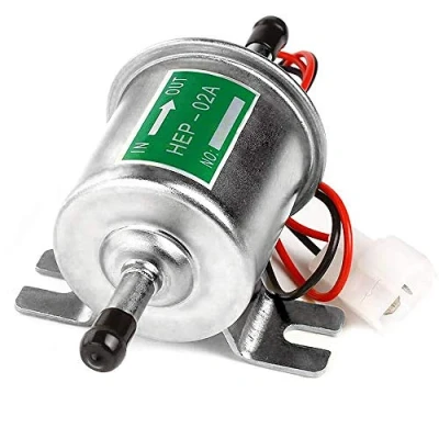 Image of Litensh Universal Electric Fuel Pump，Heavy Duty Pressure Gas Diesel Inline Low Metal Pump Module Bolt Fixing Wire for Gasoline &amp; HEP 02A