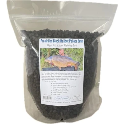 Image of Pre Drilled Black Halibut Carp Fishing Bait 8mm 2kg