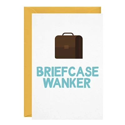 Image of Briefcase Wanker Birthday Card Funny Rude Profanity Husband Wife Boyfriend Girlfriend Son Daughter Friend Greeting Cards For Him Her Joke LOL