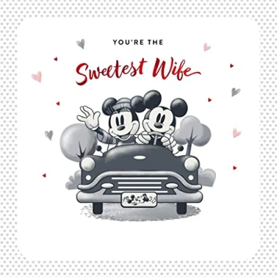 Image of Hallmark Disney Mickey and Minnie Mouse Wife Valentine&#039;s Day Card Sweetest
