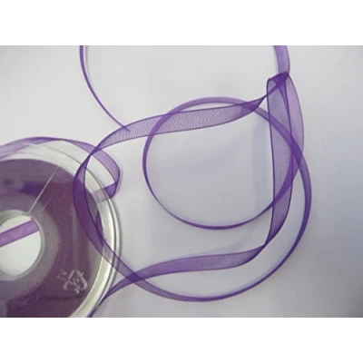 Image of Sheer Organza Ribbon 25 metre rolls Purple 7mm