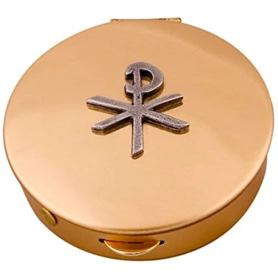 Image of Catholic Gift Shop Ltd Bronze Pyx with PX Design &amp; Lourdes Prayer Card