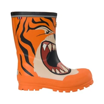 Image of Viking Jolly Unisex Wellies orange/multicoloured for kids, Size: 13K, Orange/multi coloured Synthetics