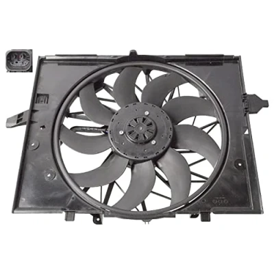 Image of 17421514181, 17427543282 Cooling fan FEBI BILSTEIN 107255 600W Brushless Motor, with radiator shroud BMW: 5 Saloon
