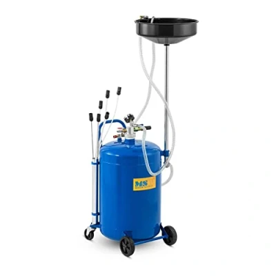 Image of MSW Motor Technics Oil Drainer 68L, Steel, Mobile, Waste with PVC, PU, PE, 4 Castors, Height Range 1000 1400mm