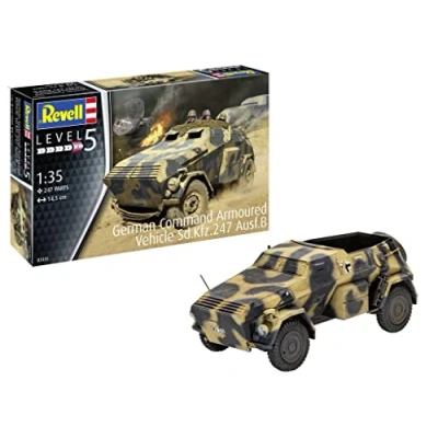 Image of Revell 03335 German Command Armoured Vehicle Sd.Kfz.247 Ausf.B 1:35 Scale Unbuilt/Unpainted Plastic Model Kit