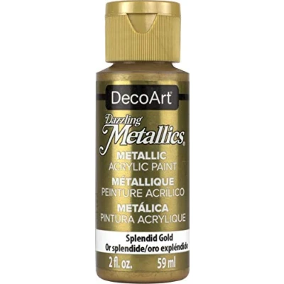Image of DecoArt Americana Acrylic Metallic Paint, Splendid Gold,59 ml (Pack of 1)