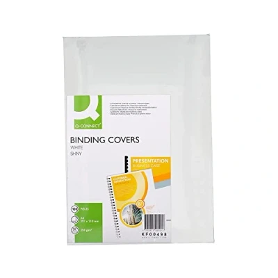 Image of Q Connect 250gsm A4 Binding Comb Covers (Pack of 100) White