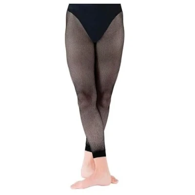 Image of Mytoptrendz® Women&#039;s Tights Fine Fishnet Footless With Elastic Waist For Dance and Fashion (Medium) Plain Cuff