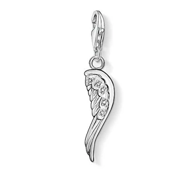 Image of Thomas Sabo Women Charm Pendant Angel Wing Club 925 Sterling Silver 0413 051 14