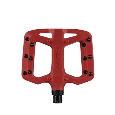 Image of Funn Taipan S Glass Fiber Reinforced Thermoplastic Bike Pedals with 9/16 inch CrMo Axles and Shin Friendly Pins for MTB/BMX/Urban/Gravel Riding (Red)