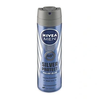 Image of Nivea Deo for Men Spray 48 Hr Antiperspirant 150ml (SILVER PROTECT POLAR BLUE) by