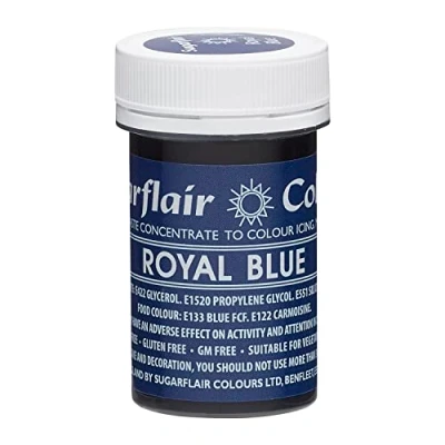 Image of Sugarflair Spectral Paste, Royal Blue Food Colouring, Highly Concentrated for Use with Sugar Pastes, Buttercream, Icing or Cake Mix, Vibrant Colour Dye 25g