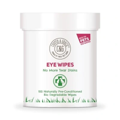 Image of Dog Eye Wipes Tear Stain Remover For Dogs Eyes Remove Crust &amp; Discharge Biodegradable Pre soaked Textured Safe Easy Cleaning Cats Pack Of 100