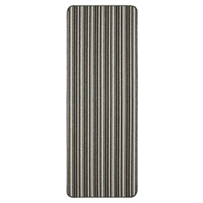 Image of eXtreme Dandy by William Armes, Ios Stripe Indoor Washable Rug (Silver, 180 x 67cm Runner)