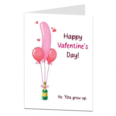 Image of LimaLima Funny Valentines Day Card Rude No You Grow Up Design Perfect For Husband Wife Boyfriend Girlfriend
