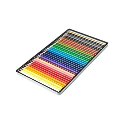 Image of Amazon Basics Coloured Pencils in Tin Box, Pack of 36 Assorted Colours