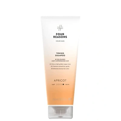 Image of FOUR REASONS Color Mask Shampoo Sulfate Free Toning for Blonde and Light Copper Hair Depositing Apricot Golden Shampoo, VEGAN, 8.5 oz (Apricot)