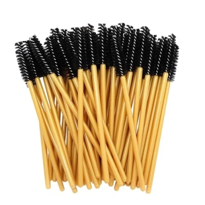 Image of 50 Pcs Eyelash Brushes Disposable, Portable Eyebrow Brush, Spoolies Brush Makeup Tool for Extensions, Perfect Home, Travel and Outing