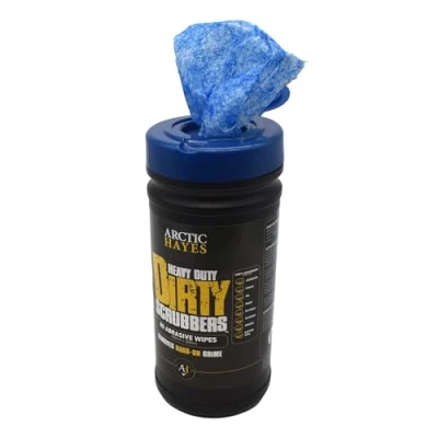 Image of Arctic Hayes Dirty Scrubbers Multi Purpose Double Sided Cleaning Wipes for Trade, Industrial and Domestic Use. Tub of 80.