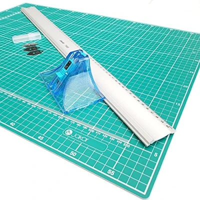 Image of A3 Mount Board Cutter Picture Photo 40cm Aluminium Guide Ruler &amp; Cutting Mat Set Kit