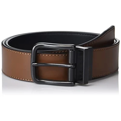 Image of Original Penguin Men&#039;s Casual Leather Belt, Brown Reversible, 38