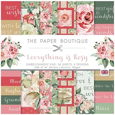 Image of The Paper Boutique Everything is Rosy Embellishments Pad, 8 x inches
