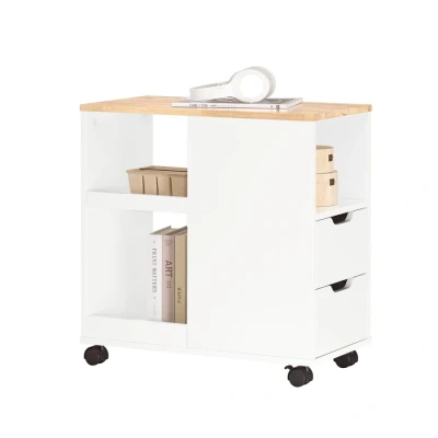 Image of Office File Cabinet Printer Stand Storage on Wheels,FBT130 WN Sobuy